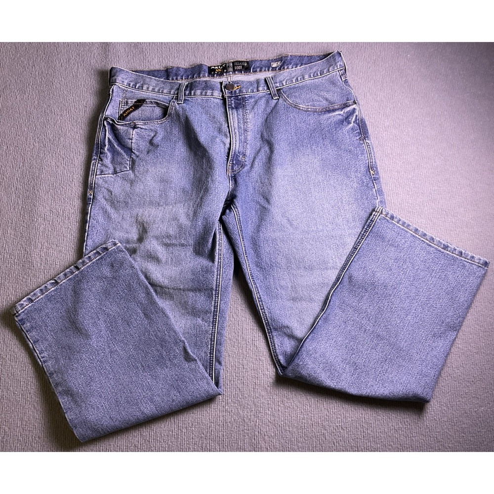 Ariat Rebar M4 Relaxed Boot Cut Jeans Mens 40/32 Medium Wash Denim Work Pants